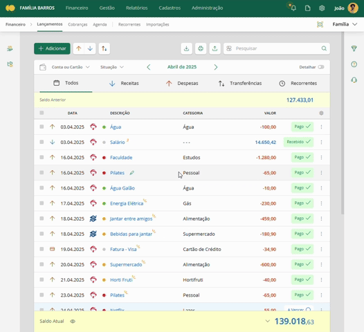 Gerando link de visualização de lançamentos