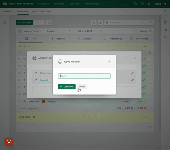 Configurando formato da impressão