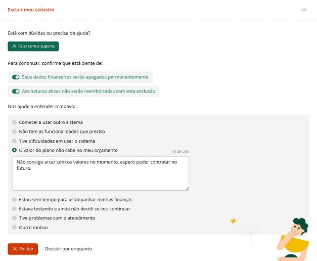 Excluindo meu cadastro