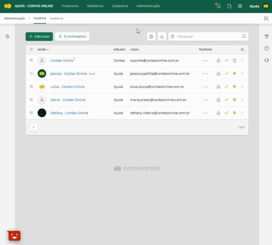 Configurando horários de acesso de um usuário
