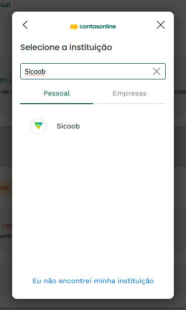 Selecione a instituição