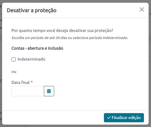 Desativar a proteção